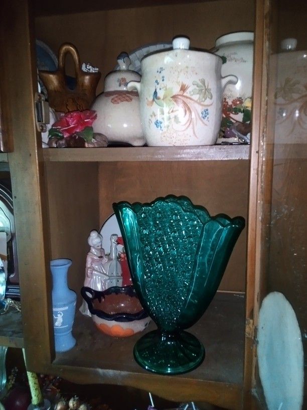 Beautiful Unique Dark Teal Vintage Vase