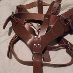 Smooth Oil leather dog harness