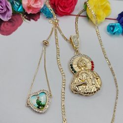 Saint Jude  Beautiful Set Chain   Bracelet  Gold-plated 14k Price For Each 