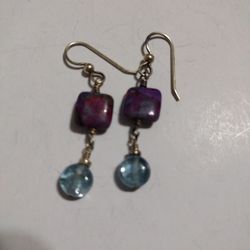 SEMIPRECIOSA  STONE  " EARRINGS""
