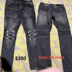 Men's Distressed Moto Jeans Size 35