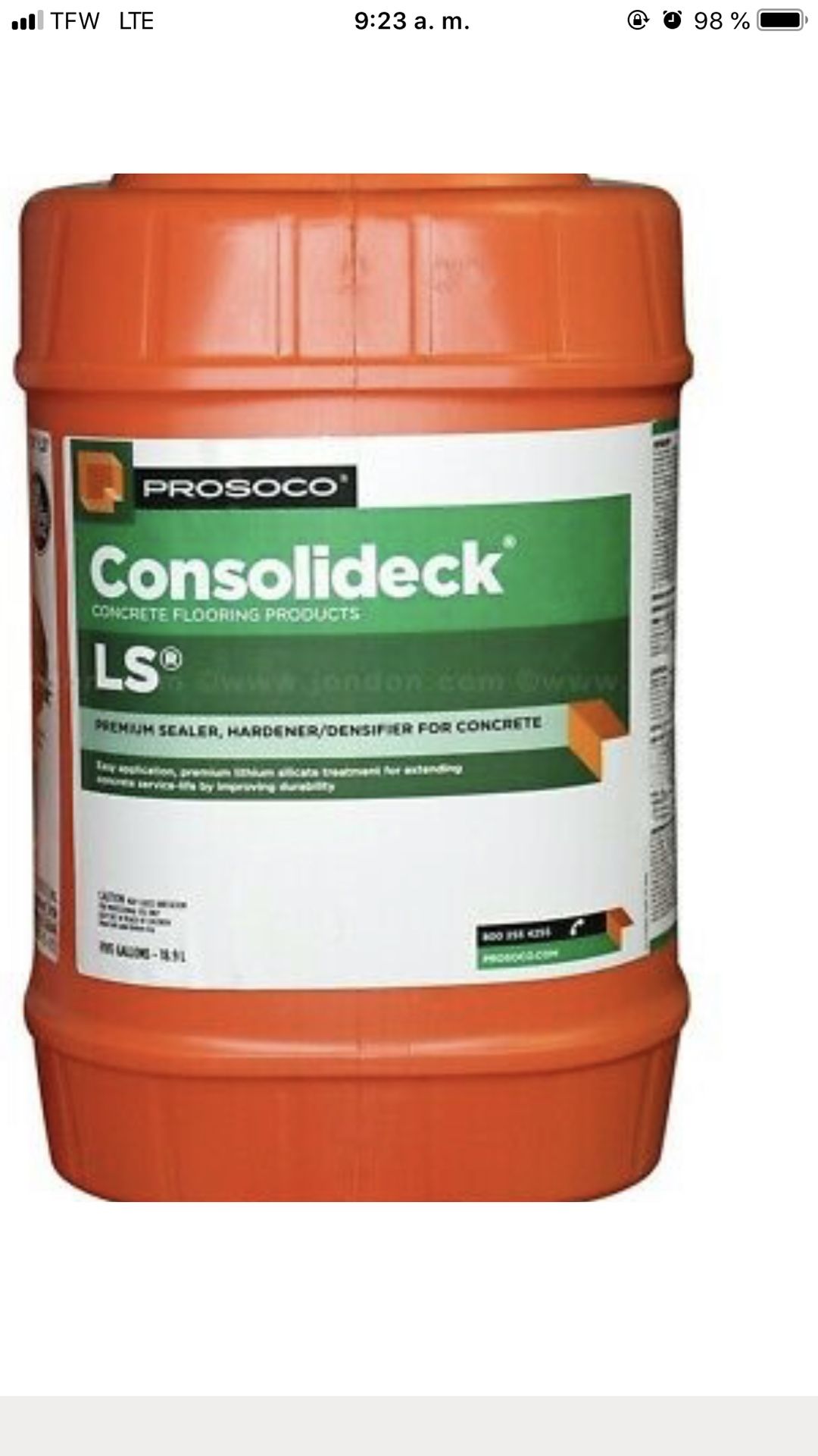 Consolideck for concrete flooring sealer
