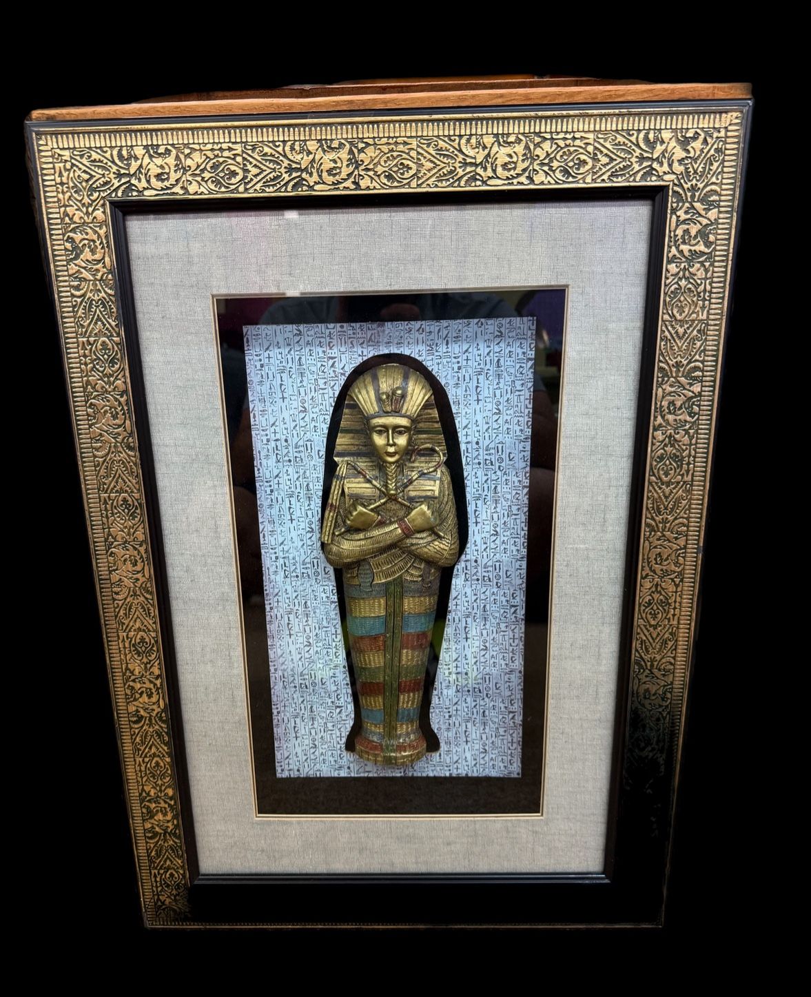 Egyptian Pharaoh King Mummy Statue Framed Art