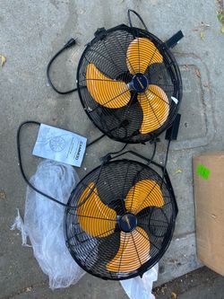 CAMMOO 18 Inch Wall Mount Fan with 600D Oxford Cover, IPX4 Waterproof | Outdoor Fans for Patios, Extended 3.3ft Wired Remote and 6.6ft Power Cord, 3-S