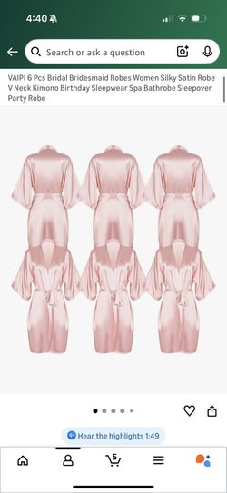 3 Pink Satin Robes