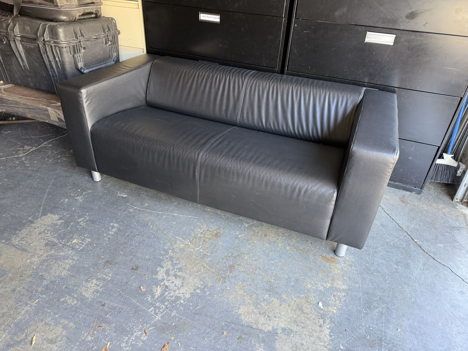 Black Pleather Couch