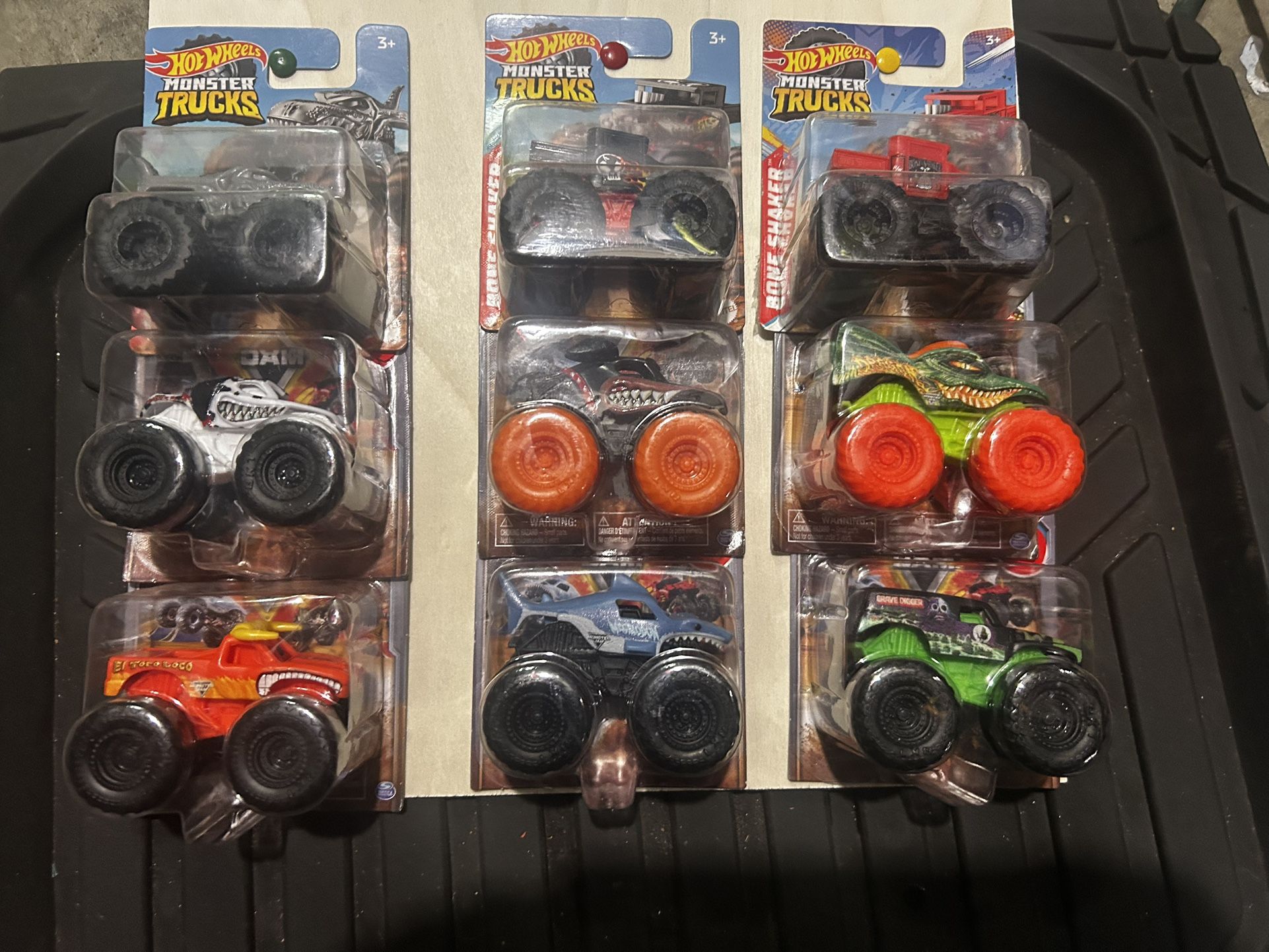 Set Of 9 Monster Jam Mini Trucks 1:72 Scale. All NEW! 