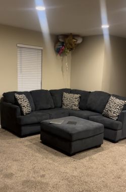 Ashley Furniture Ambrielle Gunmetal Sectional + Ottoman - $1,000 OBO