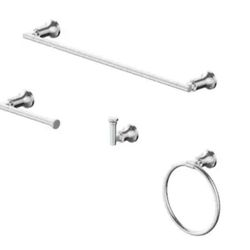 Glacier Bay 4-Piece Bathroom Hardware Set In Chrome