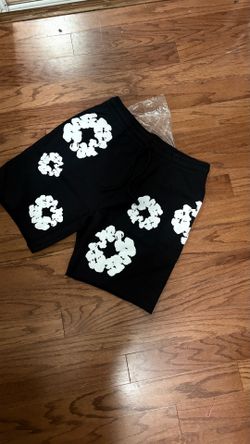 Black Denim Tear Shorts