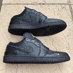 New Nike Air Jordan 1 Low SE Black Yellow Anthracite Men’s 14