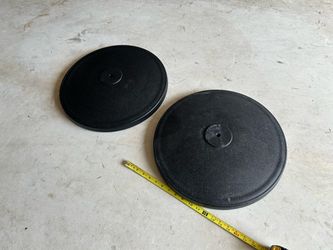 Pair of patio umbrella bases black heavy