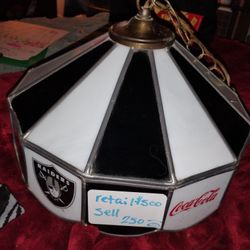 Vintage Coca Cola/Raiders Hanging Lamp