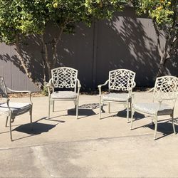 4 outdoor aluminum chairs OBO
