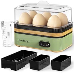 EVOLOOP Quick Egg Cooker 6 Eggs Capacity