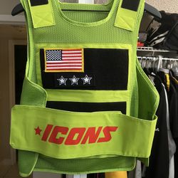 HUDSON OUTERWEAR ICONS REFLECTIVE GREEN TACTICAL VEST - ONE SIZE