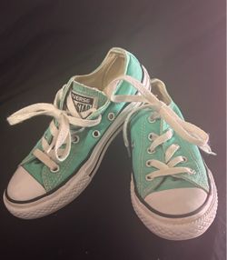 Kids Aqua Converse, low top