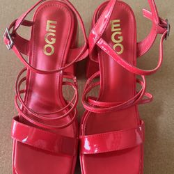 EGO Chunky Heeled Sandals(Red) Size 9