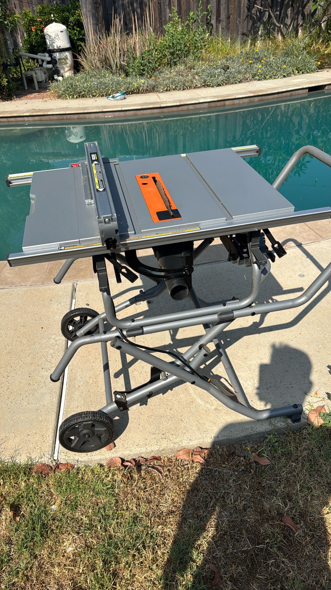 Rigid 15 Amp 10 in. Portable Corded Pro Jobsite Table Saw with Stand