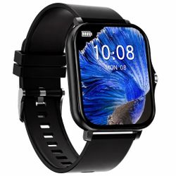 Black Brand New Large Screen Smart Watch, Compatible With IPhone/Android, HD Voice Call, Message Reminder, Multiple Sports Models unisex