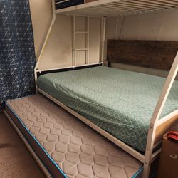 TRIPLE BUNK BED with MATTRESSES ALMOST GOOD AS NEW