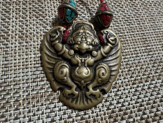 1.88" Old Chinese Tibetan Buddhism Golden winged Garuda bird Pendants amulet