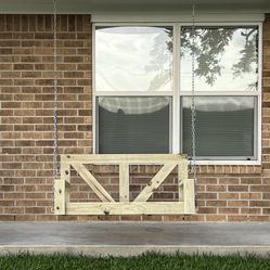 Farmhouse Front Porch Swings Made With Treated Wood