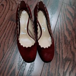 CHLOE Red Suede shoes /Red Suede Pumps/heels