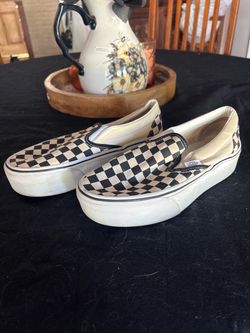 Vans Checkerboard Platform Slip-On Sneakers