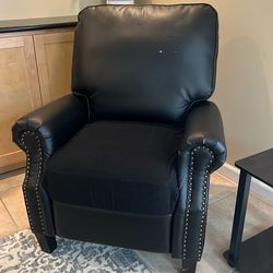 Black faux leather recliner “FREE”
