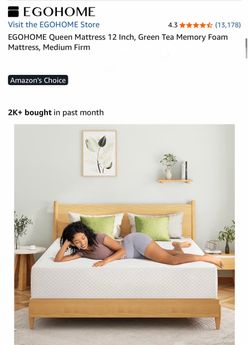 Queen Mattress 12 Inch Memory Foam, Medium Firm - EGOHOME brand new in box