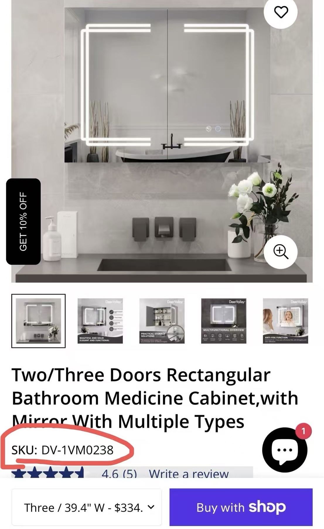 Smart Mirror W/cabinet 