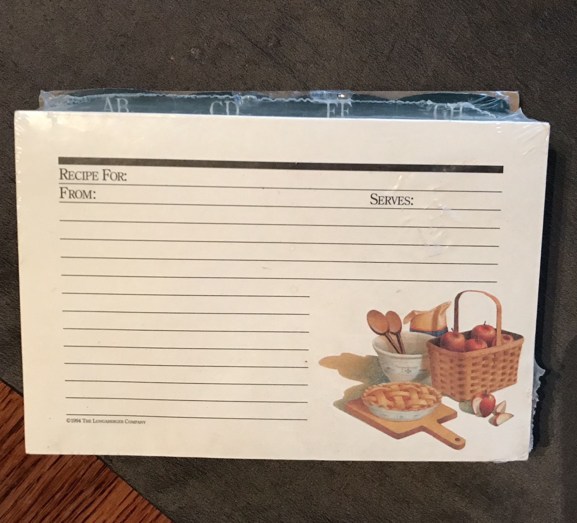 NEW 50 Longaberger Recipe Cards with Dividers 4 x6