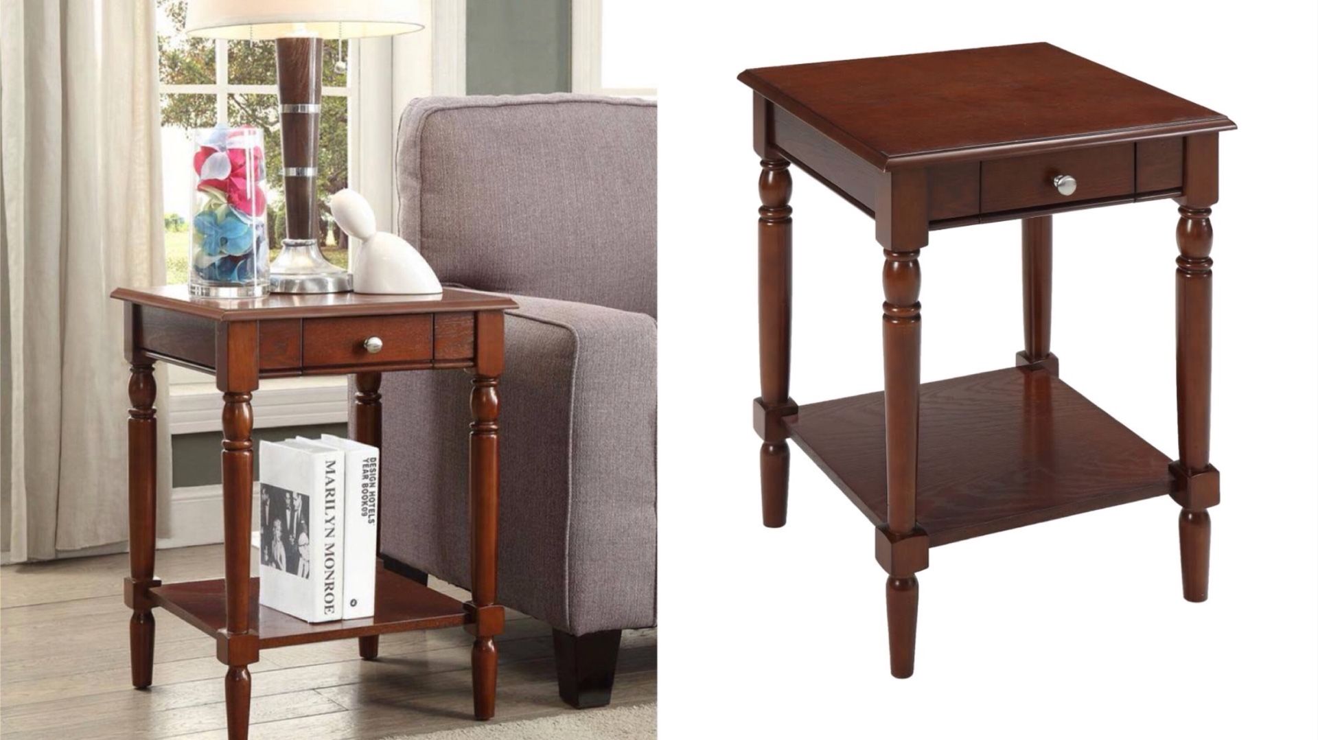 Brand New in Box French Country Solid Wood End Table/Night Stand