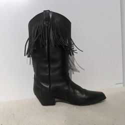 Leather Fringe Boots - Size 6.5