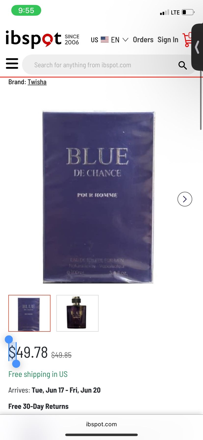 Blue De Chance
