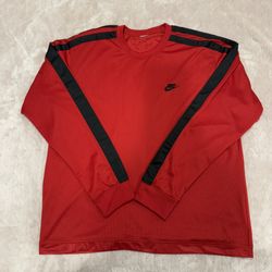 Nike Vintage Grey Tag Mini Swoosh Red Goalie Jersey Long Sleeve Shirt