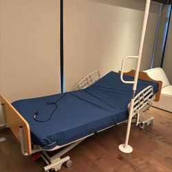 Long-term Care Hospital Bed With Mahogany Headboard 