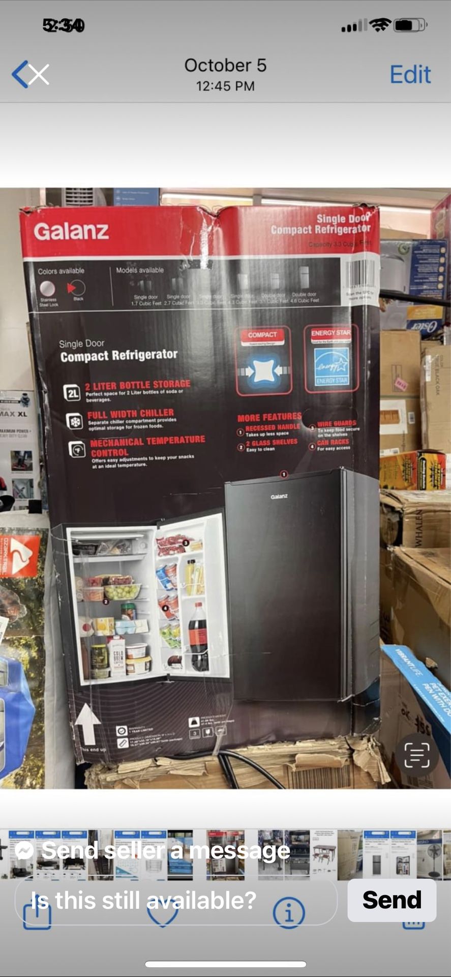 Refrigerator Galanz 3.2cu