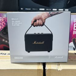 Marshall (Kilburn II) Classic Premium Portable Bluetooth Speaker ≠ Stereo Sound, 20+ Hour Battery,  Water-Resistant