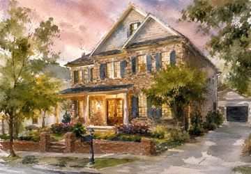 Watercolor home portraits