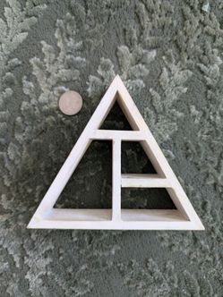 painted wooden trinket shelf - triangular
