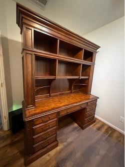 Home office desk, Ethan Allen, brown