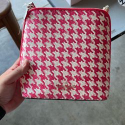 Kate Spade Darcy Red Houndstooth Bucket Bag