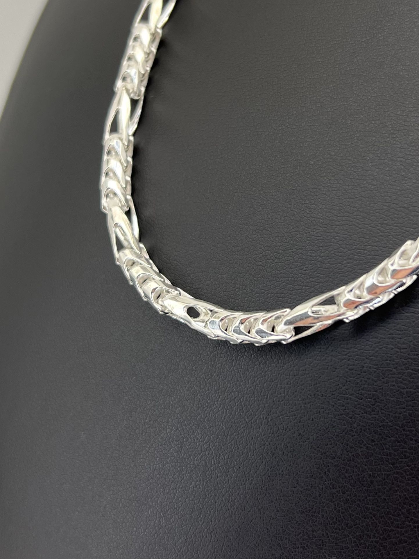 925 Sterling Silver Rounded Franco Figaro Necklace 26” 60.80grams 5mm 161802 2