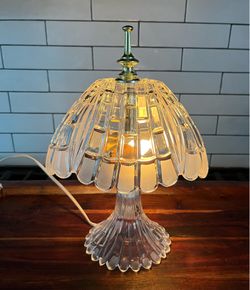 Vintage Cut Crystal Glass Table Lamp