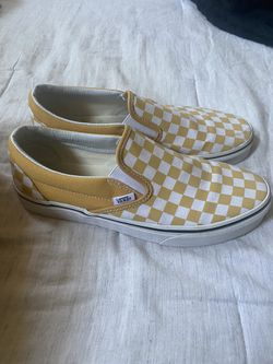 Yellow Checkered Vans Slip Ons for Sale in Visalia, CA - OfferUp