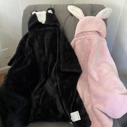 Wearable Blanket Hoodie for Kids, Animal Hooded 