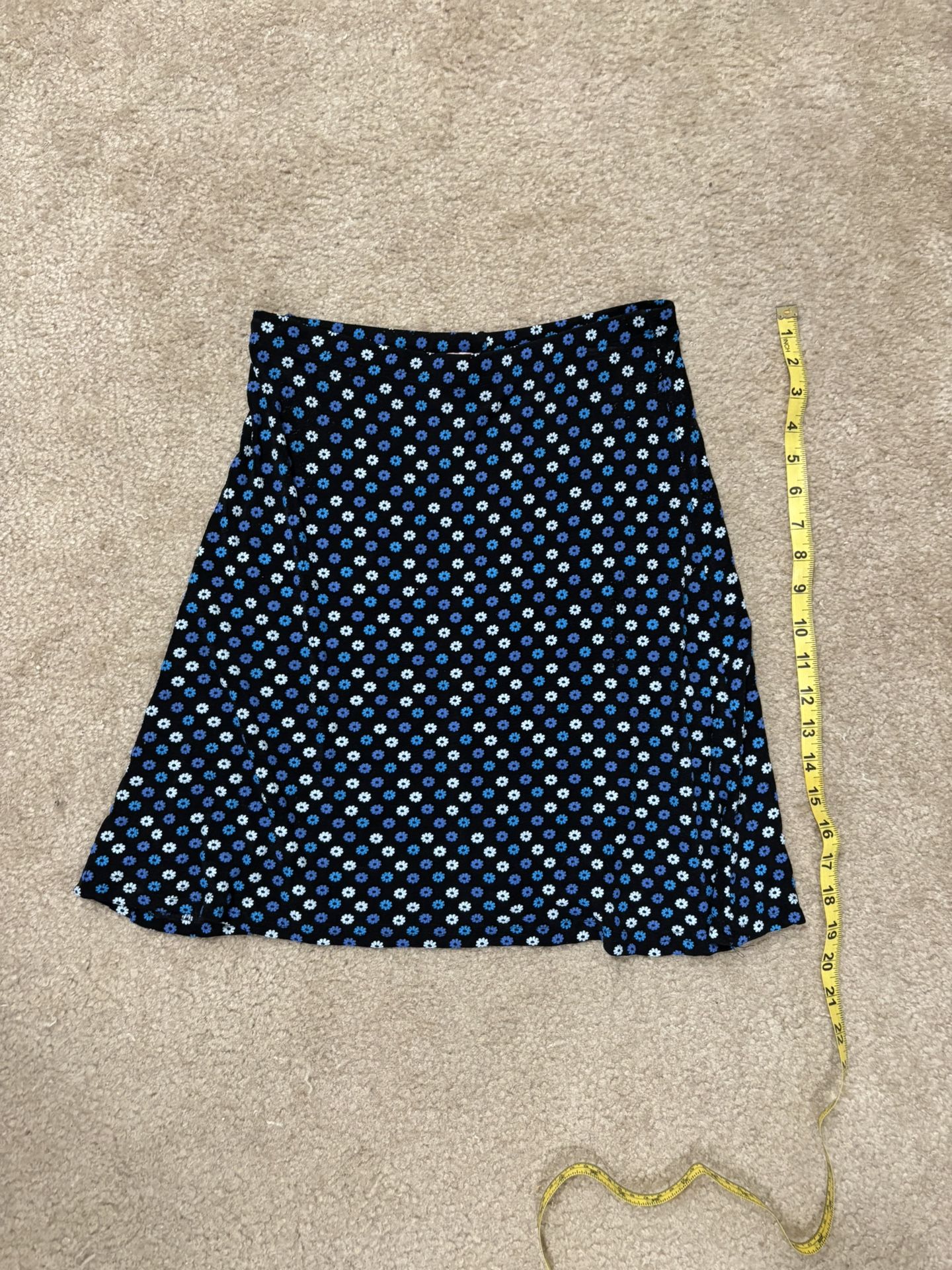 Blue Floral Skirt