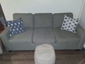 Gray Fabric 3-Seat Sofa